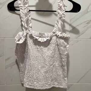 White Smocked Tank Top